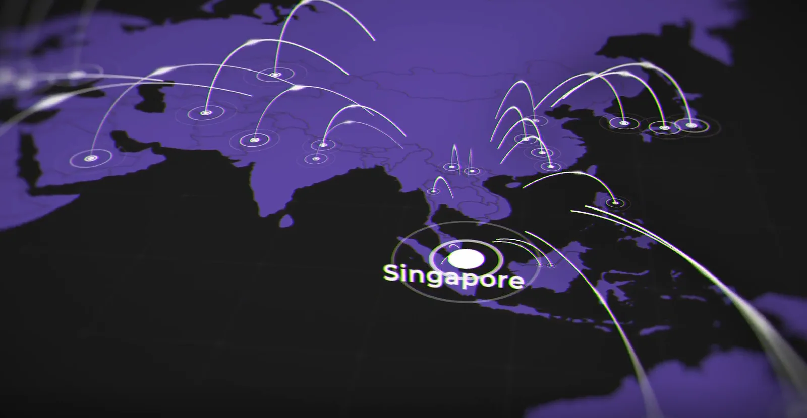 Purple regional-connectivity animation still from NOW’s IDEMIA IB 2.0 case