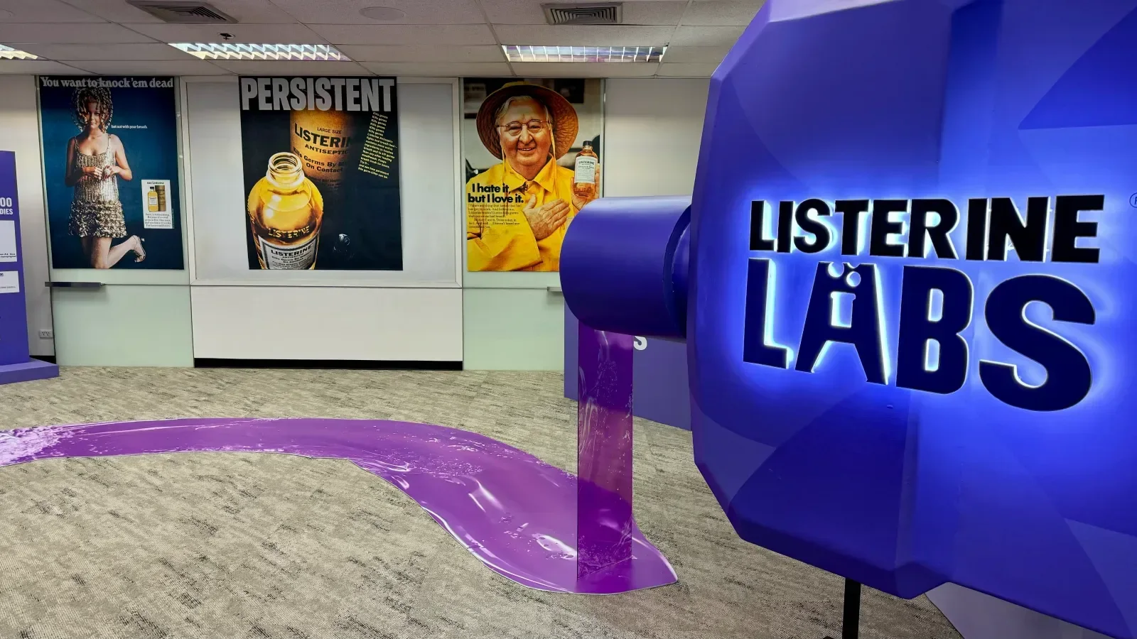 The colourful Listerine Labs experience and interactive foyer in Thailand