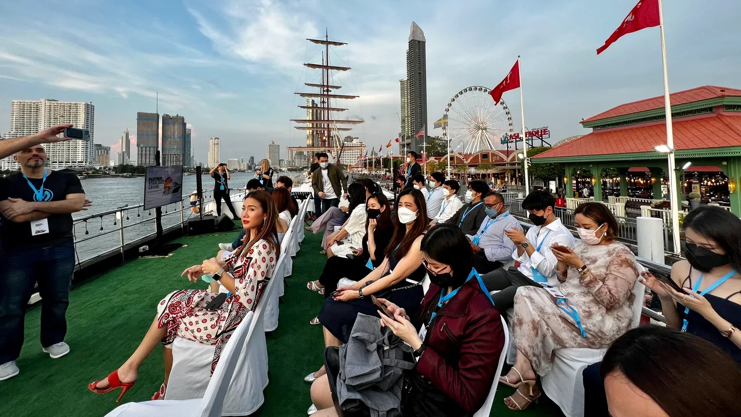 MuleSoft partners gathered on the open deck during the Bangkok Partner Starlight Cruise